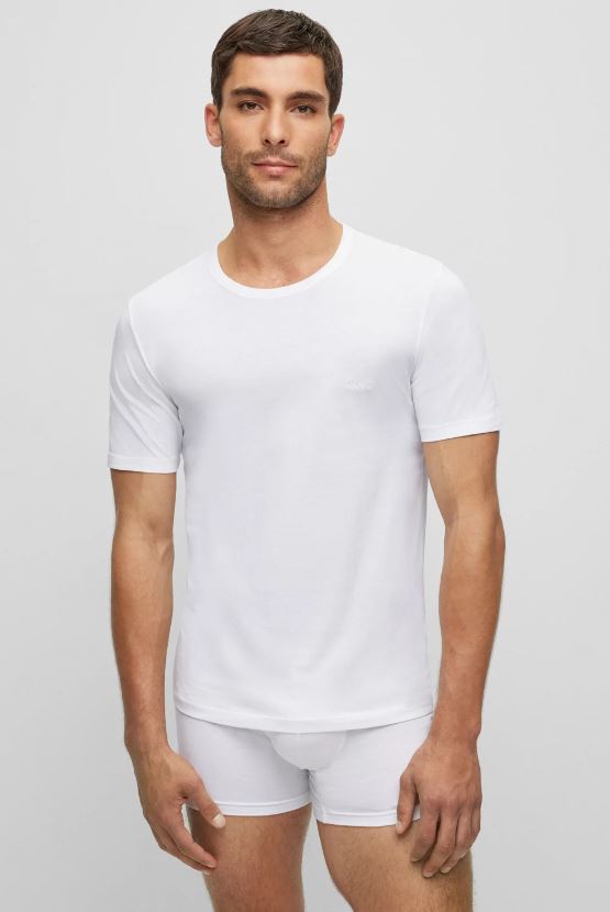 Hugo Boss T-shirts 3 stk. pakke Hvid med rund hals