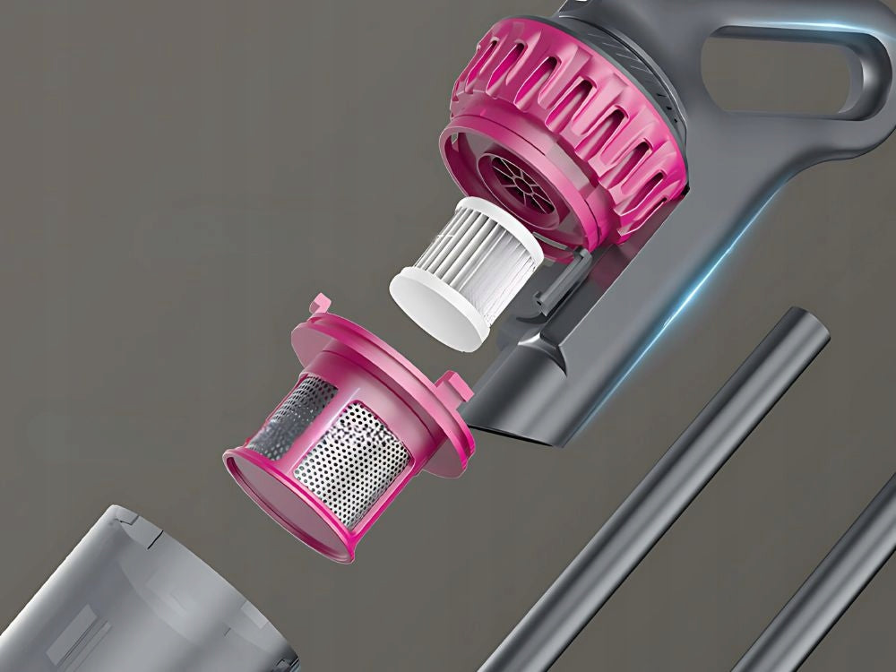 Trådløs støvsuger 100W, 2-i-1 med HEPA-filter og 4 Mundstykker