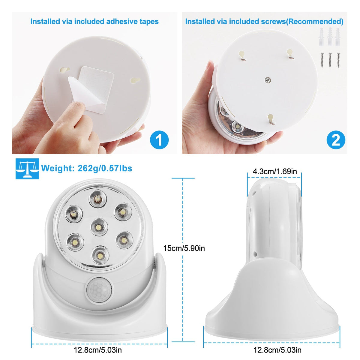 Lamper med sensor og LED sæt af 2 stk. - We Do Better