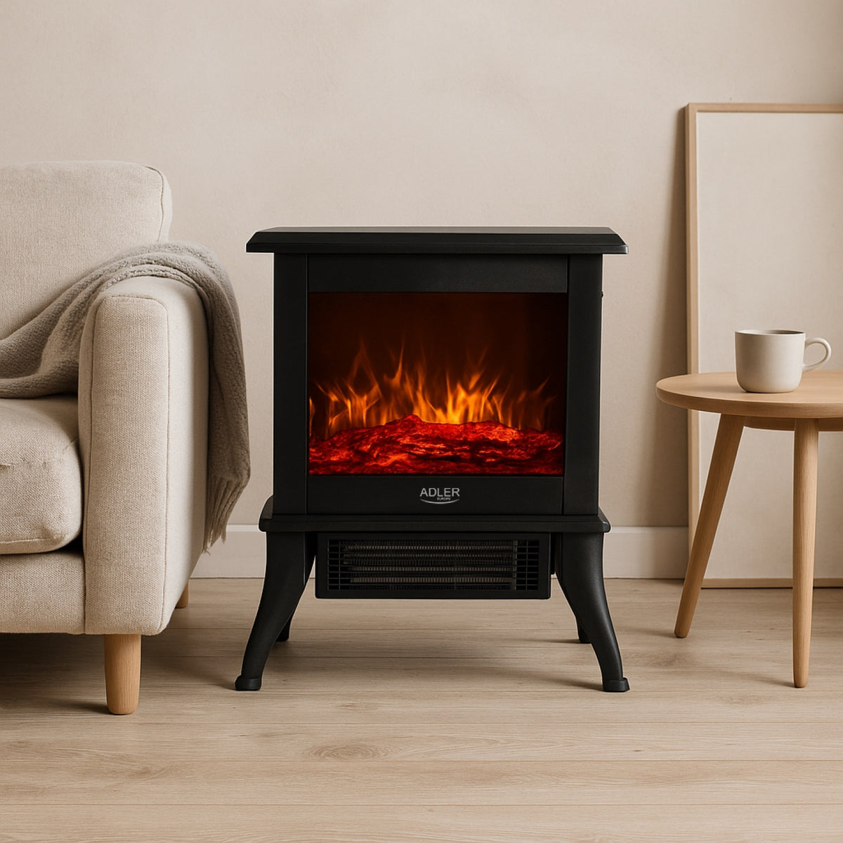 Pejs Elektrisk med 3D flammeeffekt – kompakt og stilfuld varmeovn