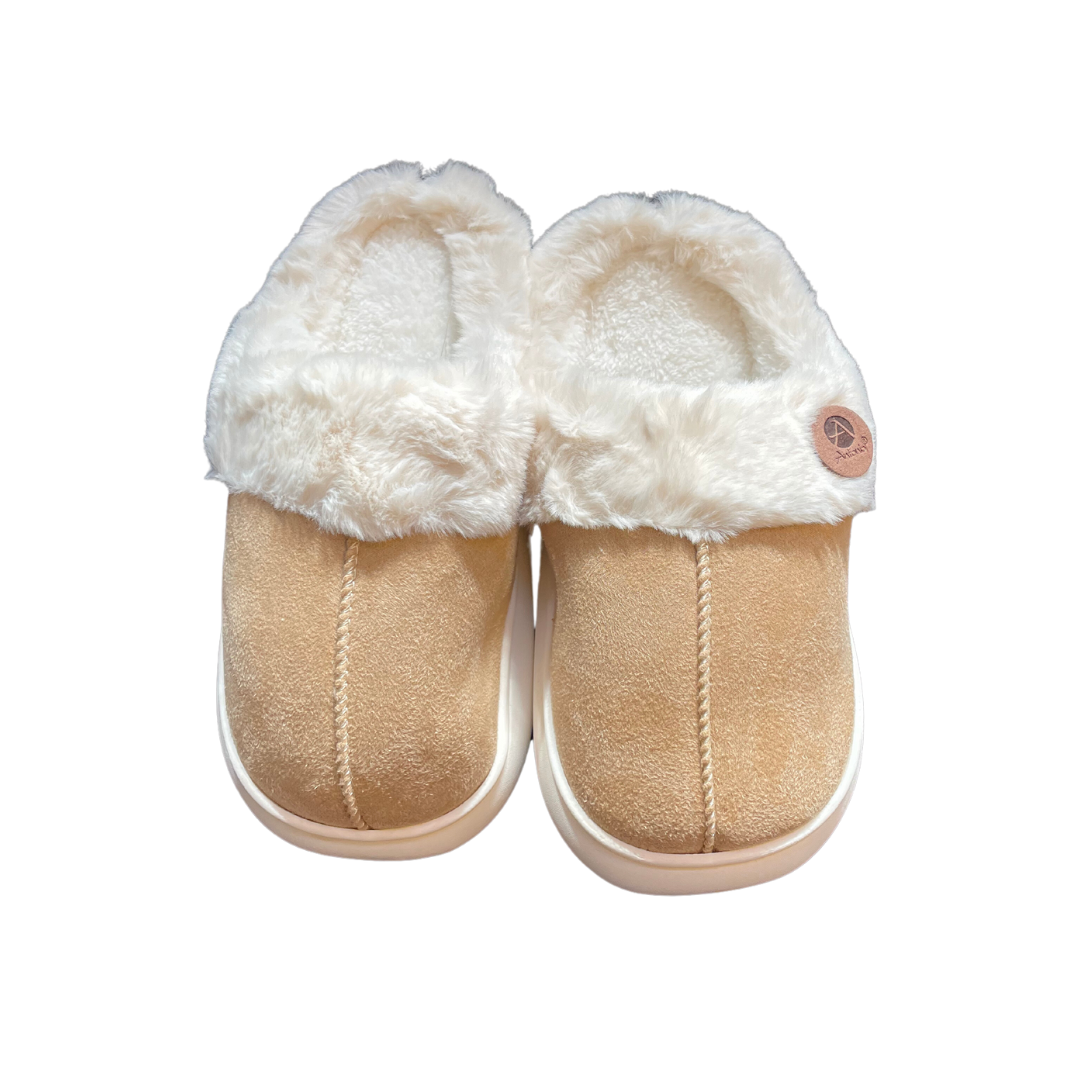 Luksus Dame Hjemmesko i Sort, Brun & Beige