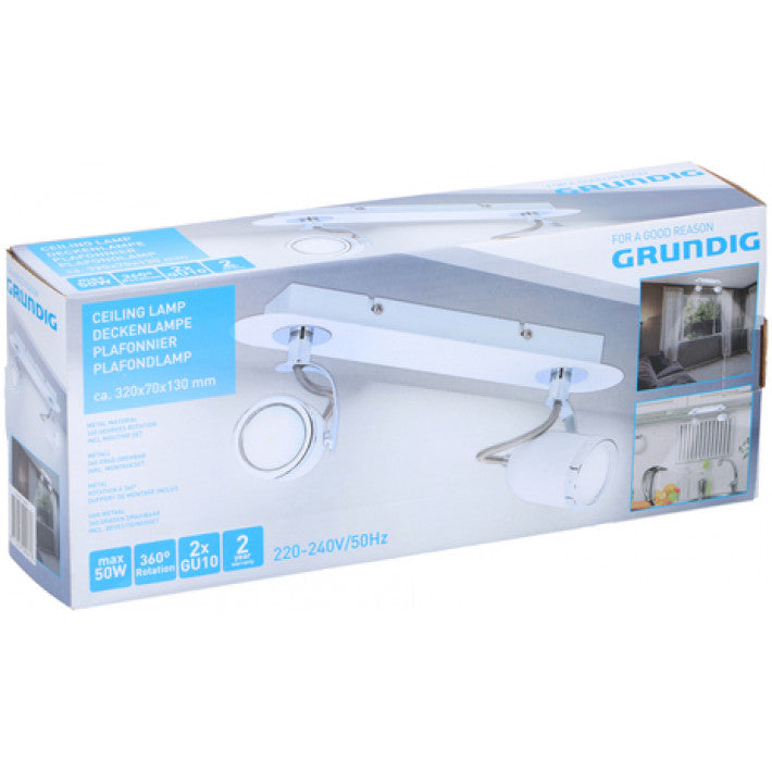 GRUNDIG lampe hvid 2 spot - We Do Better