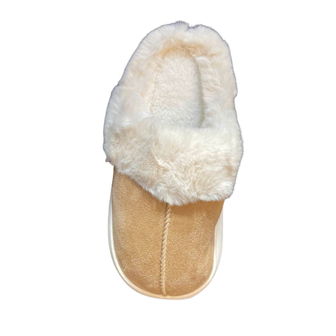 Luksus Dame Hjemmesko i Sort, Brun & Beige