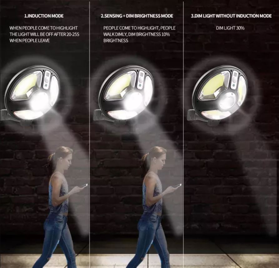 Solcelle lampe med 150 LED pærer med bevægelsessensor - We Do Better