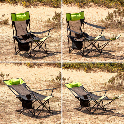 Lounge-Campingstol – 3-i-1 Multifunktionel Stol til Udendørs Komfort