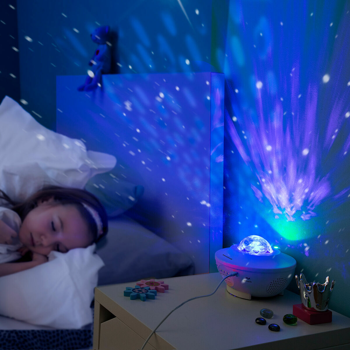 Laser Stjernehimmel Projektor med Højttaler – Skab Magisk Stemning med Lys og Musik