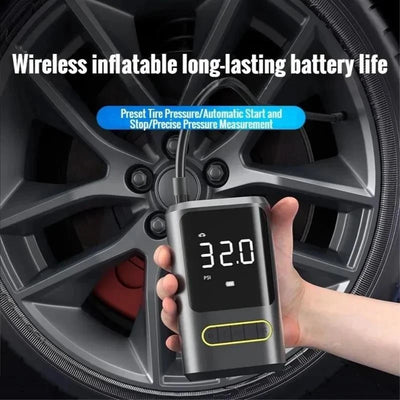 Dækpumpe, powerbank,  2 x 2.000 mAh battericeller