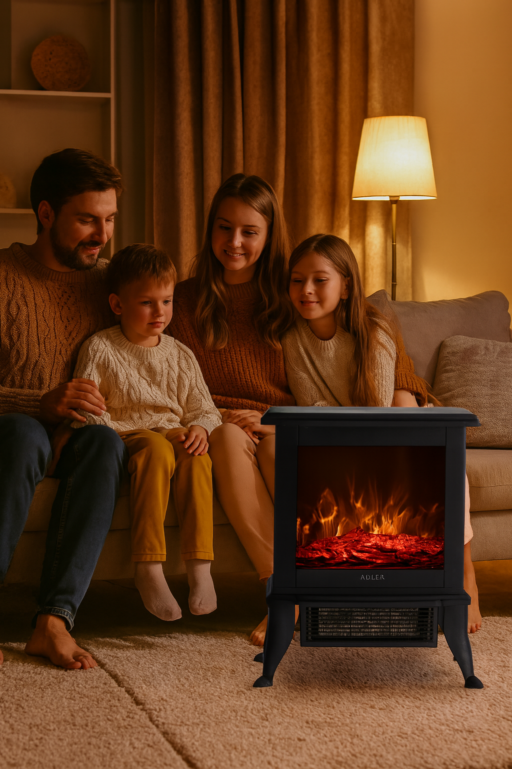 Pejs Elektrisk med 3D flammeeffekt – kompakt og stilfuld varmeovn