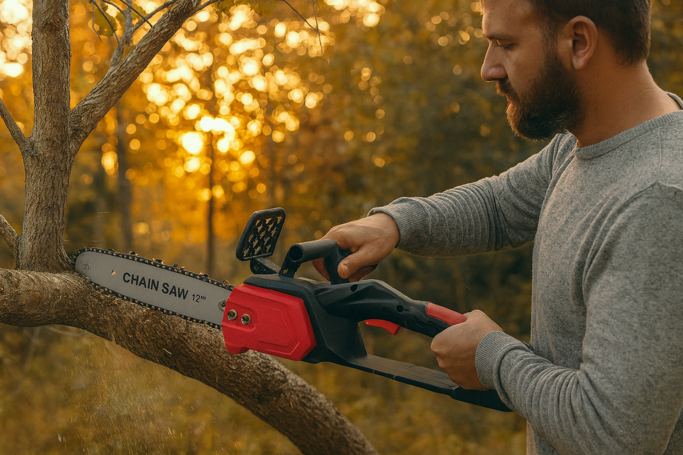 Batteridrevet Kædesav 1200W - 30 cm Skærelængde
