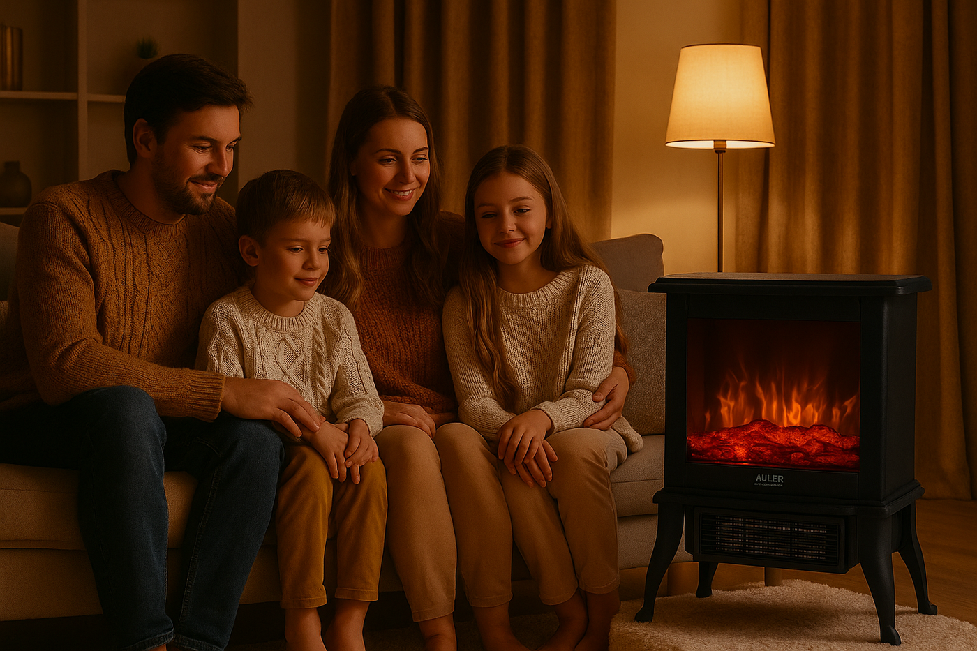 Pejs Elektrisk med 3D flammeeffekt – kompakt og stilfuld varmeovn