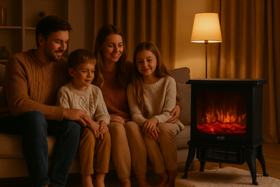 Pejs Elektrisk med 3D flammeeffekt – kompakt og stilfuld varmeovn