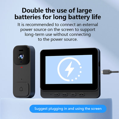 Video Dørklokke med 4.3" OLED Skærm – Vandtæt og trådløs med app-styring