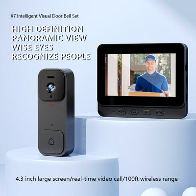 Video Dørklokke med 4.3" OLED Skærm – Vandtæt og trådløs med app-styring