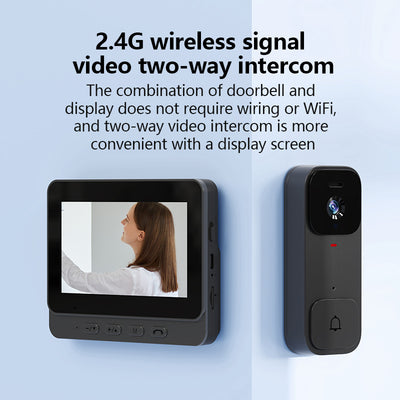 Video Dørklokke med 4.3" OLED Skærm – Vandtæt og trådløs med app-styring