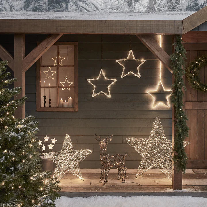 Stjerneformet Hængedekoration med 180 LED-lys – Perfekt til hygge i Haven