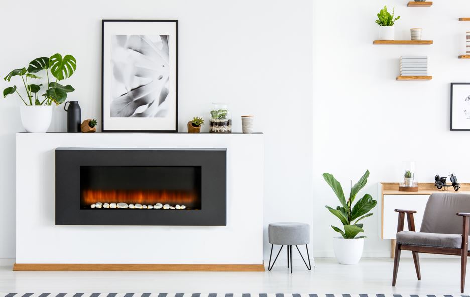 Elektrisk Pejs med Varme+flammeeffekt – Få varme i rummet