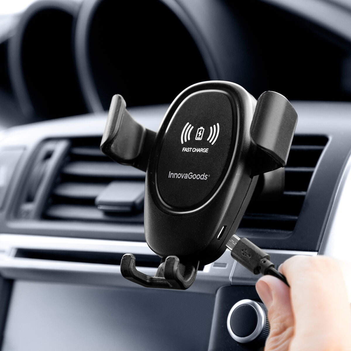 Mobilholder med trådløs oplader til bilen Wolder InnovaGoods