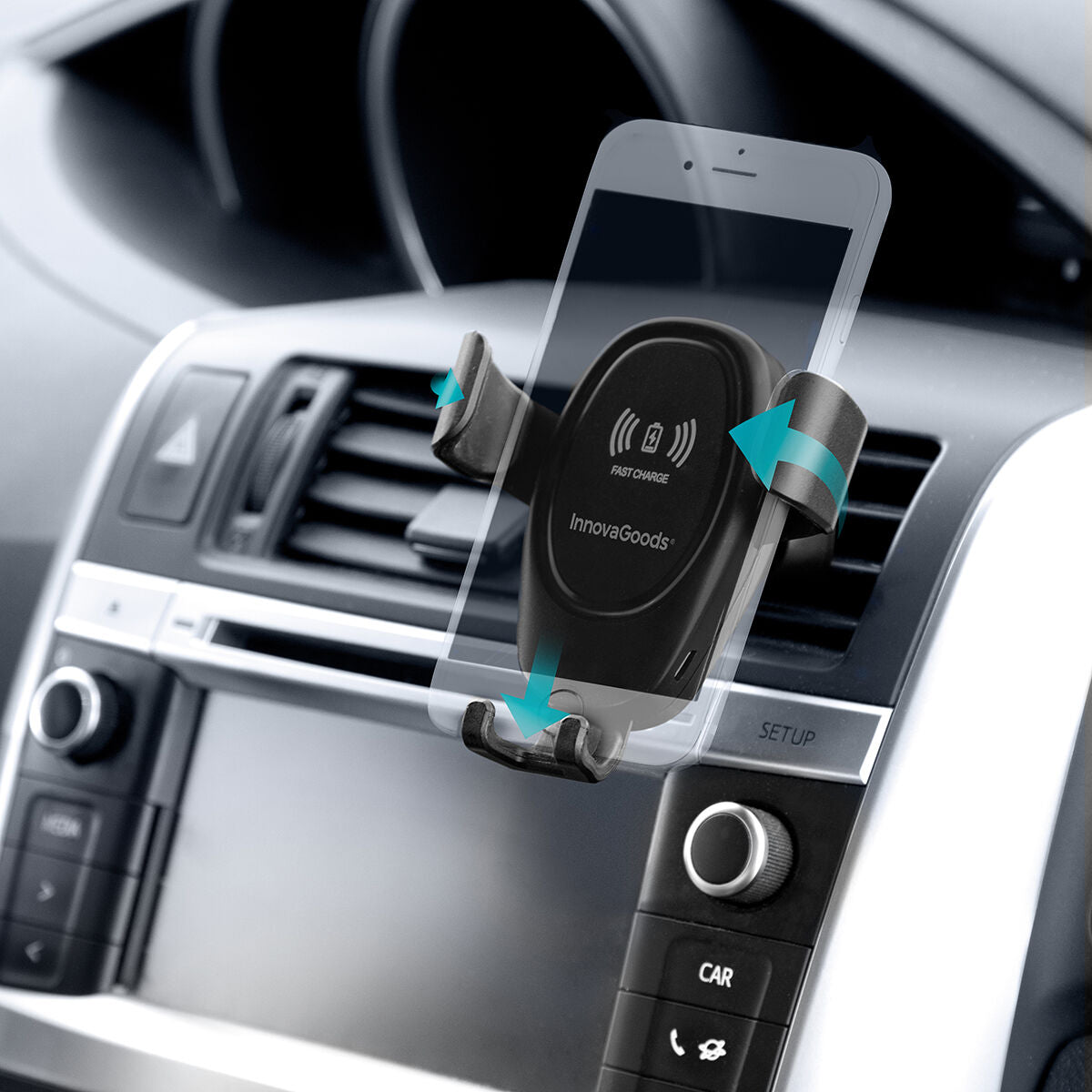 Mobilholder med trådløs oplader til bilen Wolder InnovaGoods