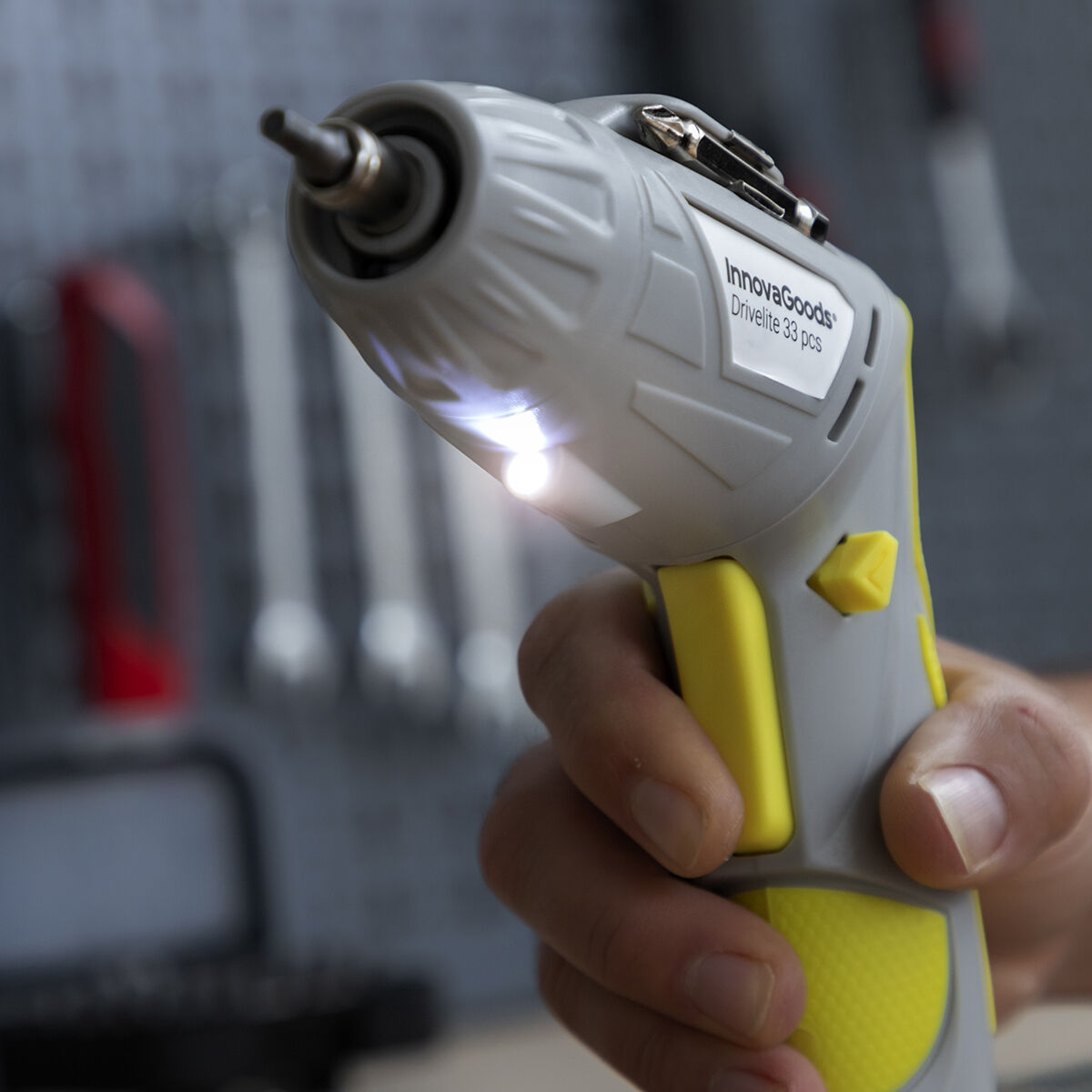 Trådløs elektrisk skruetrækker med flere positioner inklusiv tilbehør Drivelite InnovaGoods 33 Dele
