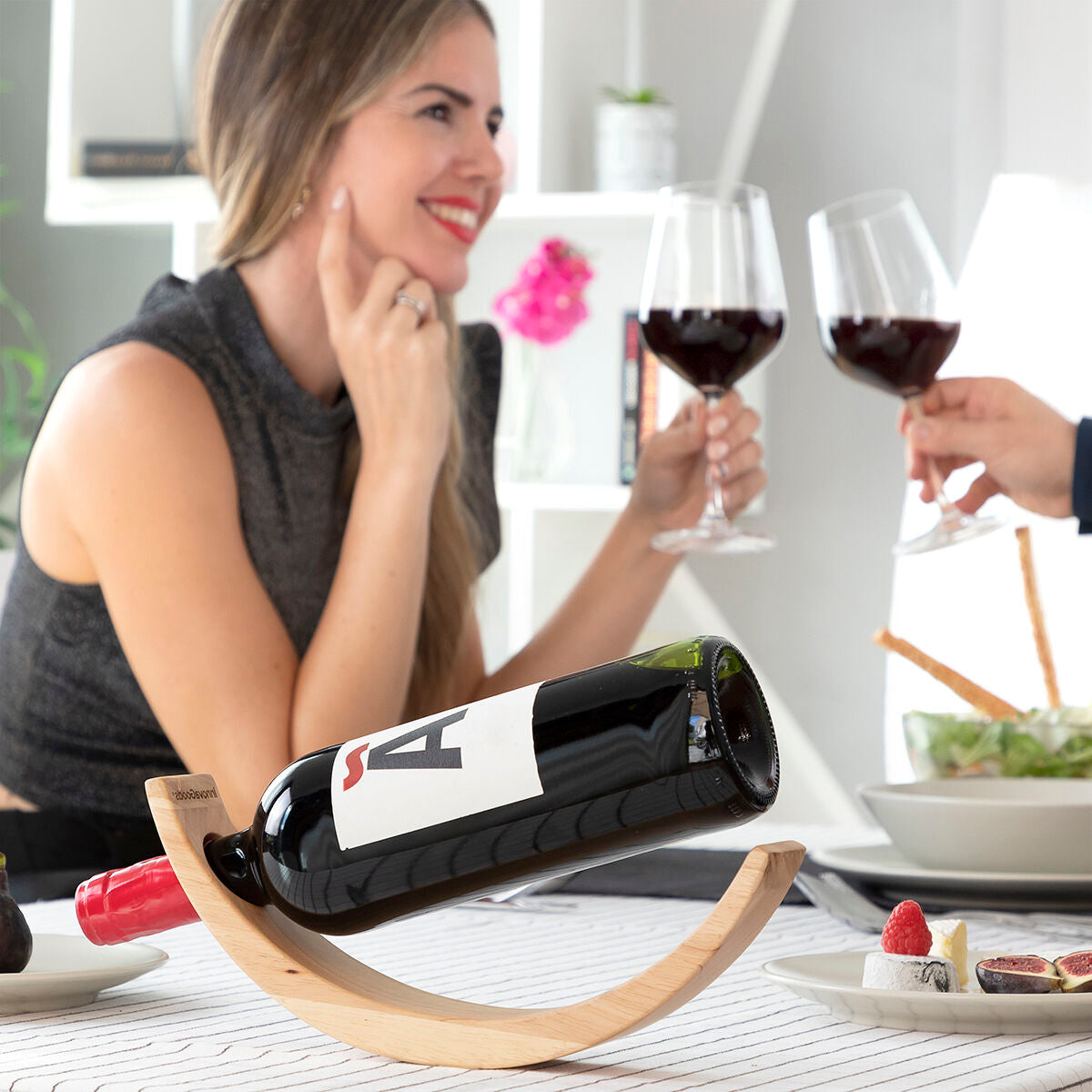 Flydende træ vin flaske Holder Woolance InnovaGoods