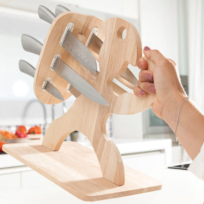Knivesæt med knivblok i træ Spartan InnovaGoods 7 Dele