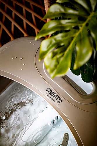 Foldbar Fodmassageapparat med Boble- og Vibrationsmassage