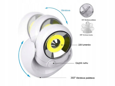 LED 360 Batterilampe med Bevægelsesdetektor