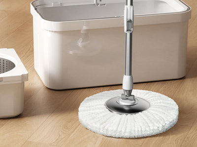 360 Roterende Moppe med 2x Mikrofiberpads - Effektiv og Ergonomisk Rengøring