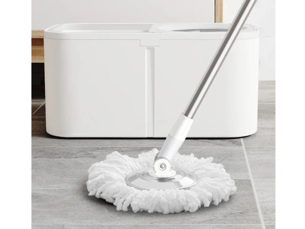 360 Roterende Moppe med 2x Mikrofiberpads - Effektiv og Ergonomisk Rengøring