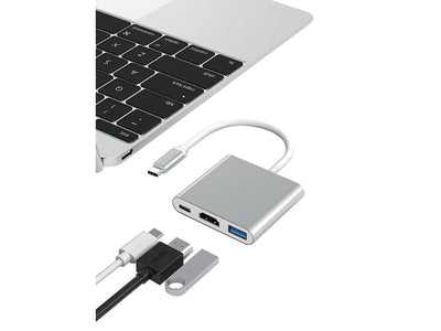 3-i-1 USB-C Adapter Hub med USB 3.0 og HDMI 4K