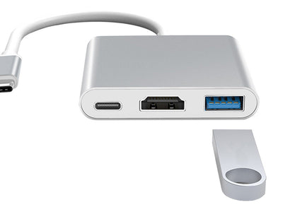 3-i-1 USB-C Adapter Hub med USB 3.0 og HDMI 4K