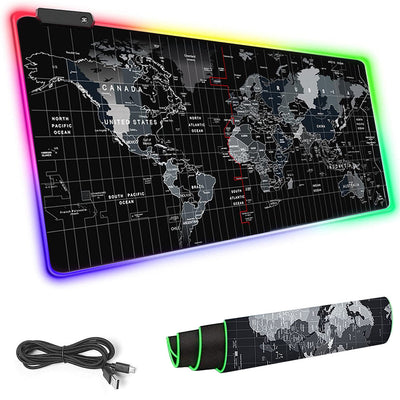 XXXL Gaming musemåtte med LED Lys – 90x40 cm