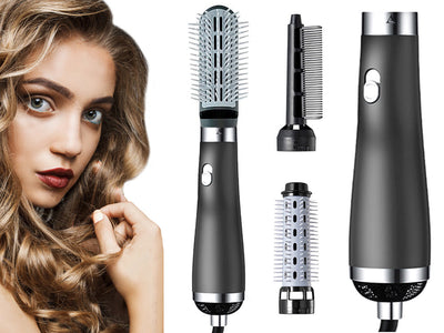 Multifunktionelt 3-i-1 Styling Kit: Hårtørrer, Krøllejern og Hårbørste