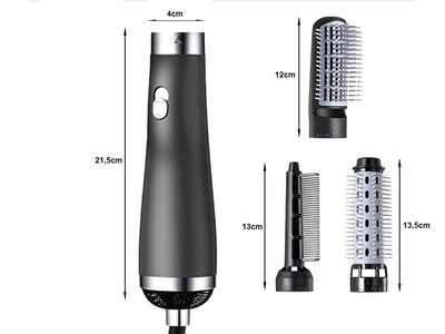 Multifunktionelt 3-i-1 Styling Kit: Hårtørrer, Krøllejern og Hårbørste