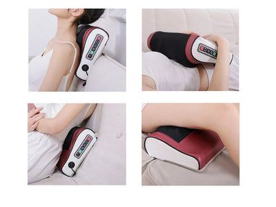Multifunktionel Massagepude med 4 Roterende Massagehoveder og Infrarød Varme