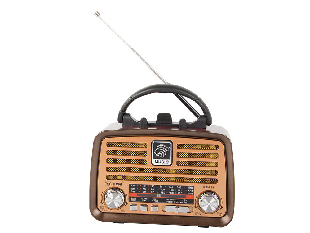 Bærbar Retro Radio med FM/AM, Bluetooth og USB Genopladning