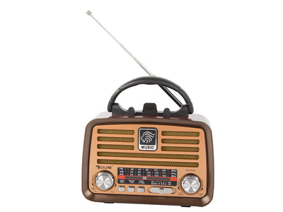 Bærbar Retro Radio med FM/AM, Bluetooth og USB Genopladning