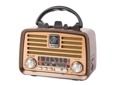 Bærbar Retro Radio med FM/AM, Bluetooth og USB Genopladning