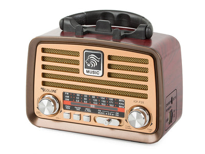 Bærbar Retro Radio med FM/AM, Bluetooth og USB Genopladning