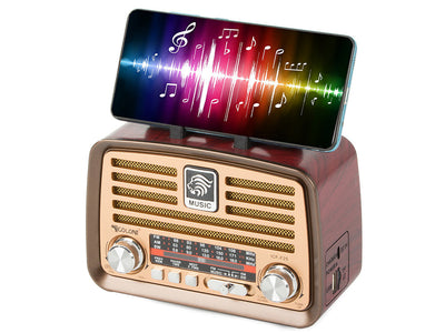 Bærbar Retro Radio med FM/AM, Bluetooth og USB Genopladning