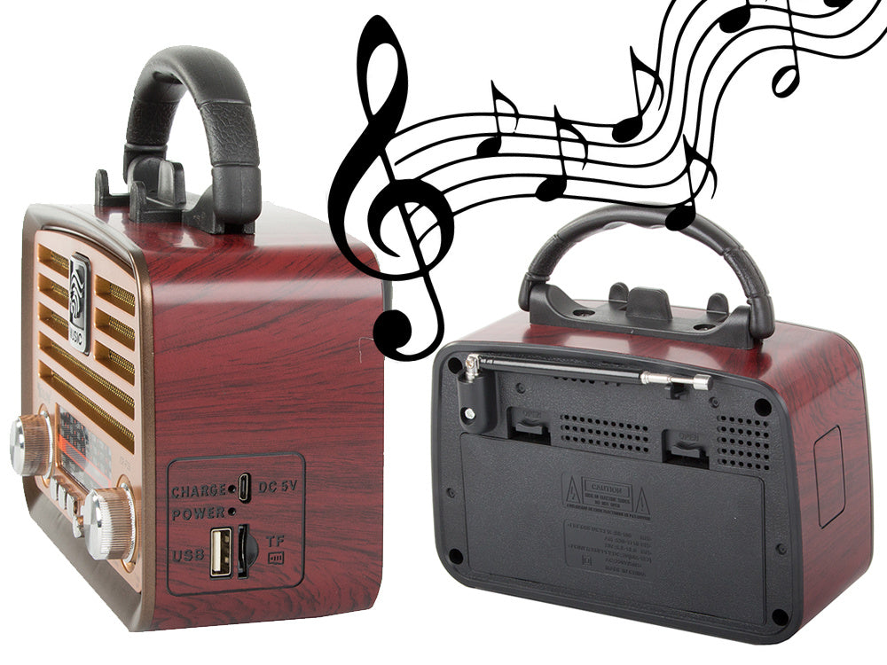Bærbar Retro Radio med FM/AM, Bluetooth og USB Genopladning