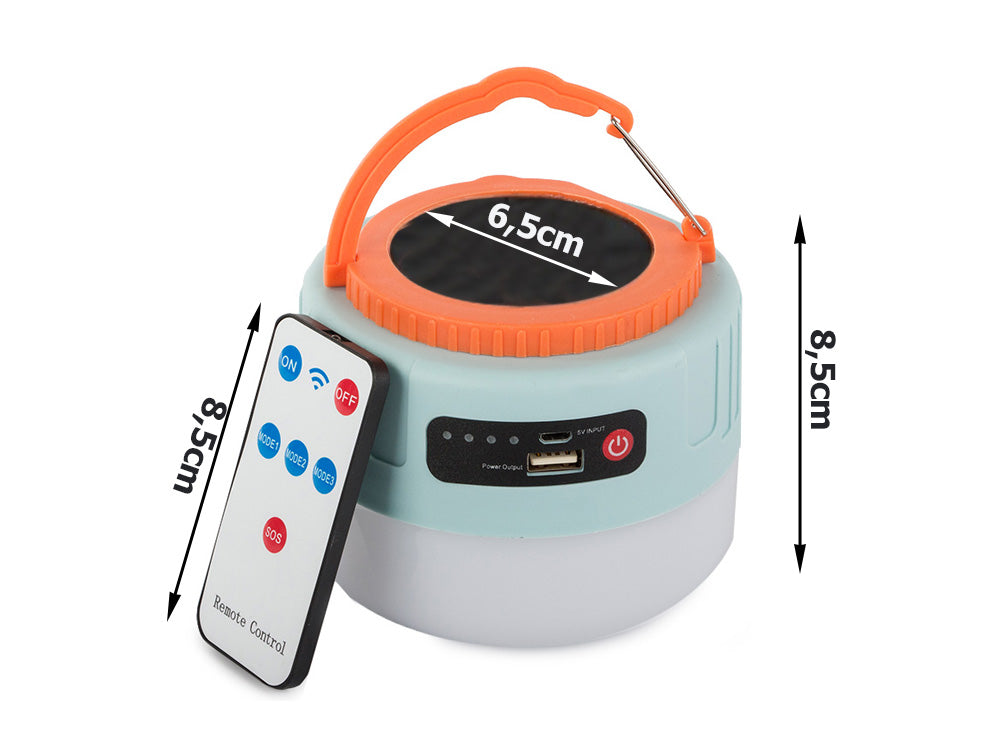 Solcelledrevet Lampe med Powerbank