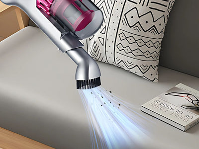 Trådløs støvsuger 100W, 2-i-1 med HEPA-filter og 4 Mundstykker