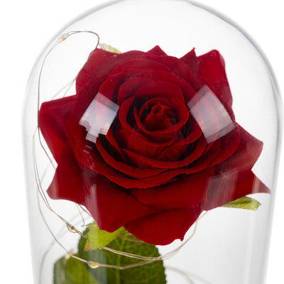 Evigheds rose i Glas med LED-lys  – Elegant Gaveæske
