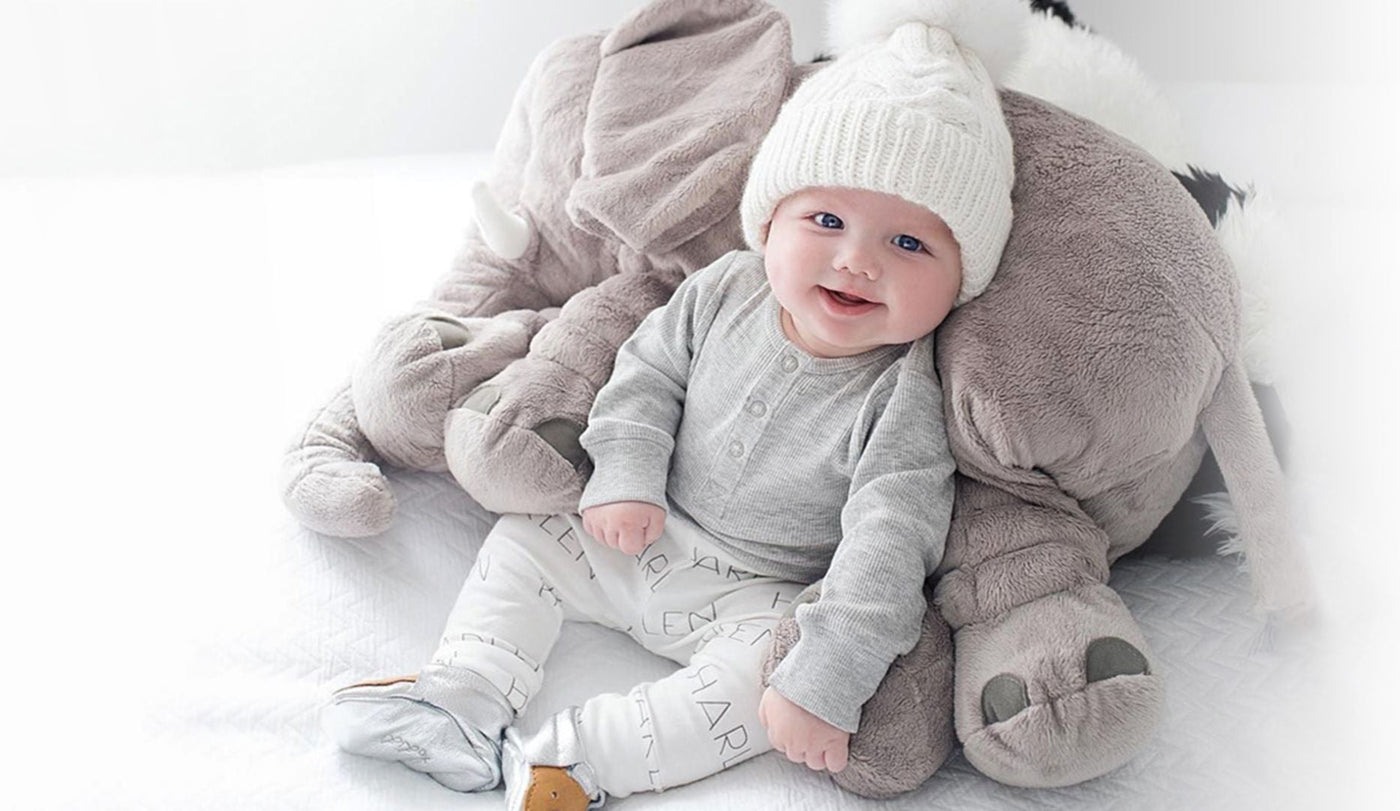 Elefant-krammebamse 60cm